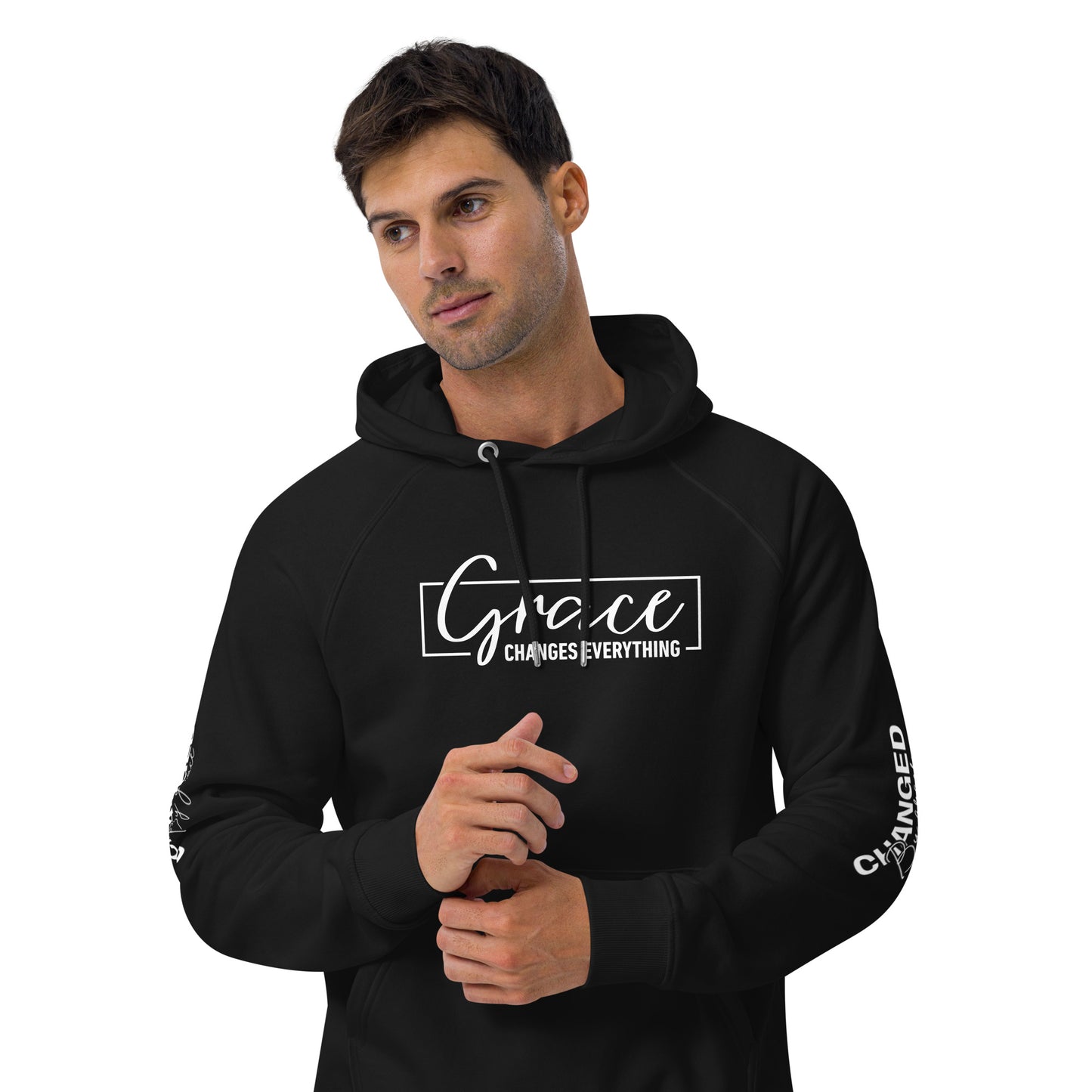 Sustainable Faithwear: Eco Raglan Hoodie