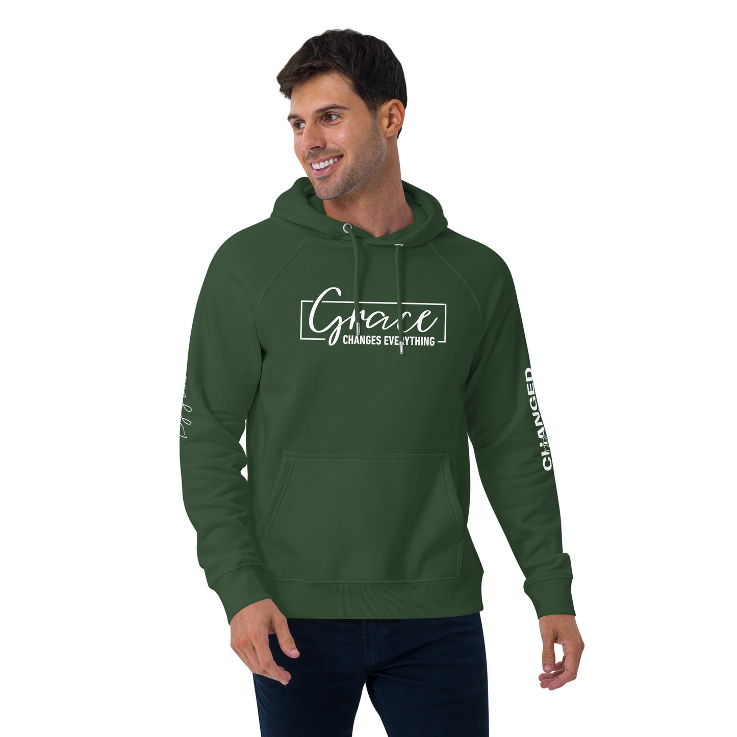 Sustainable Faithwear: Eco Raglan Hoodie