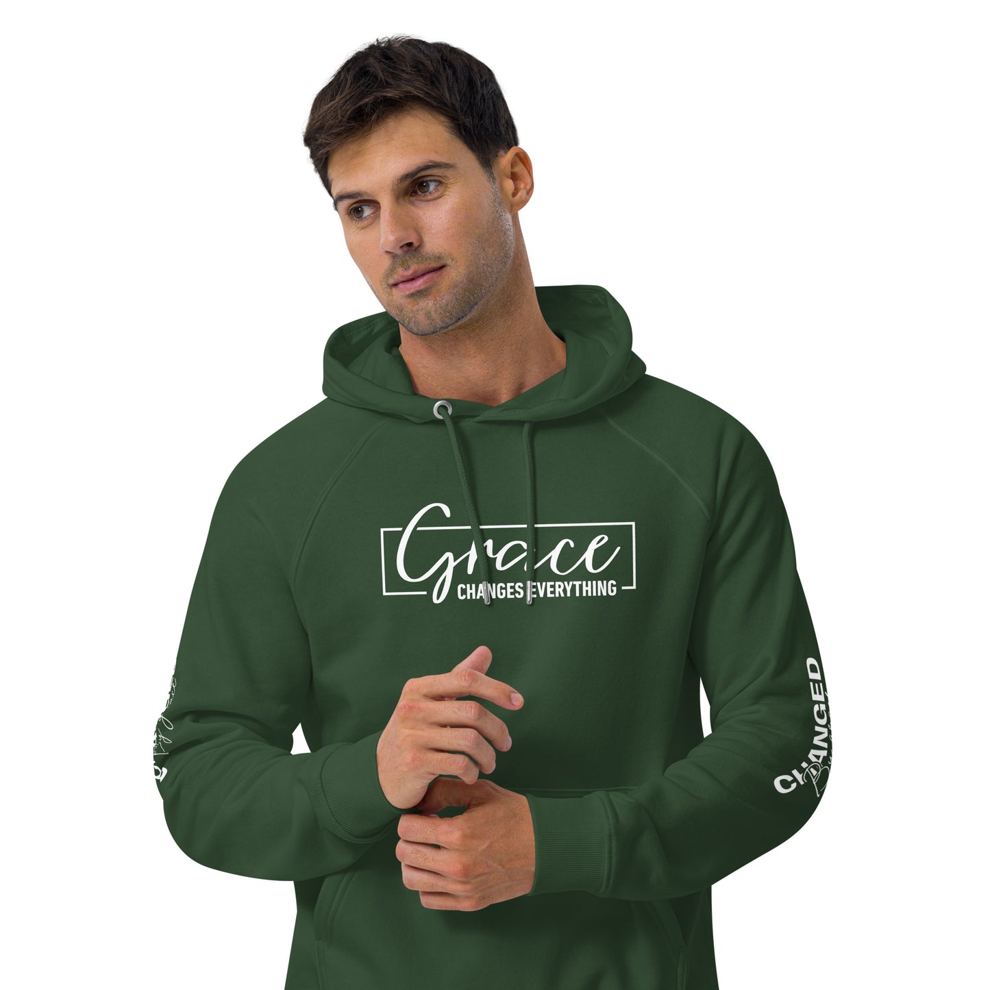 Sustainable Faithwear: Eco Raglan Hoodie
