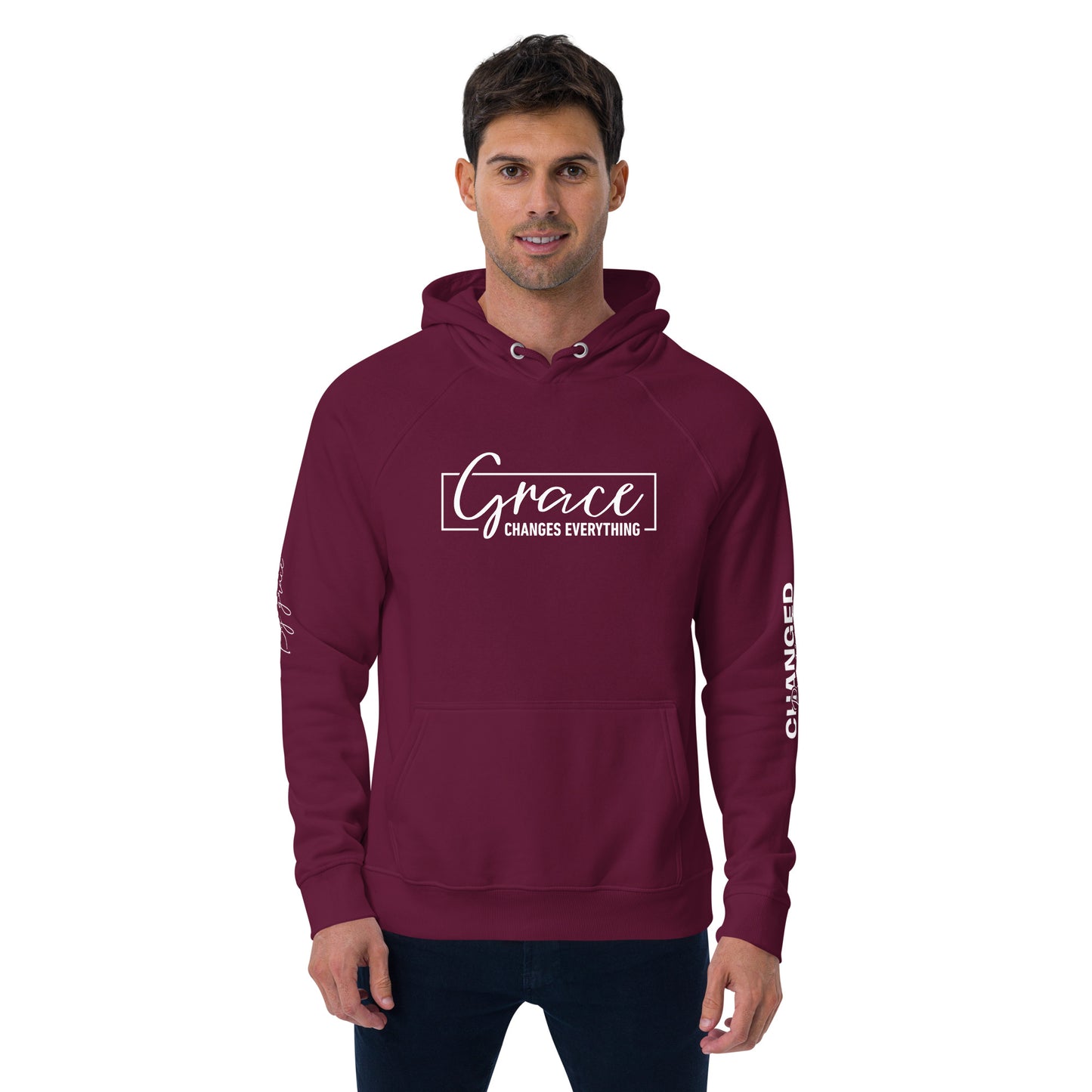 Sustainable Faithwear: Eco Raglan Hoodie