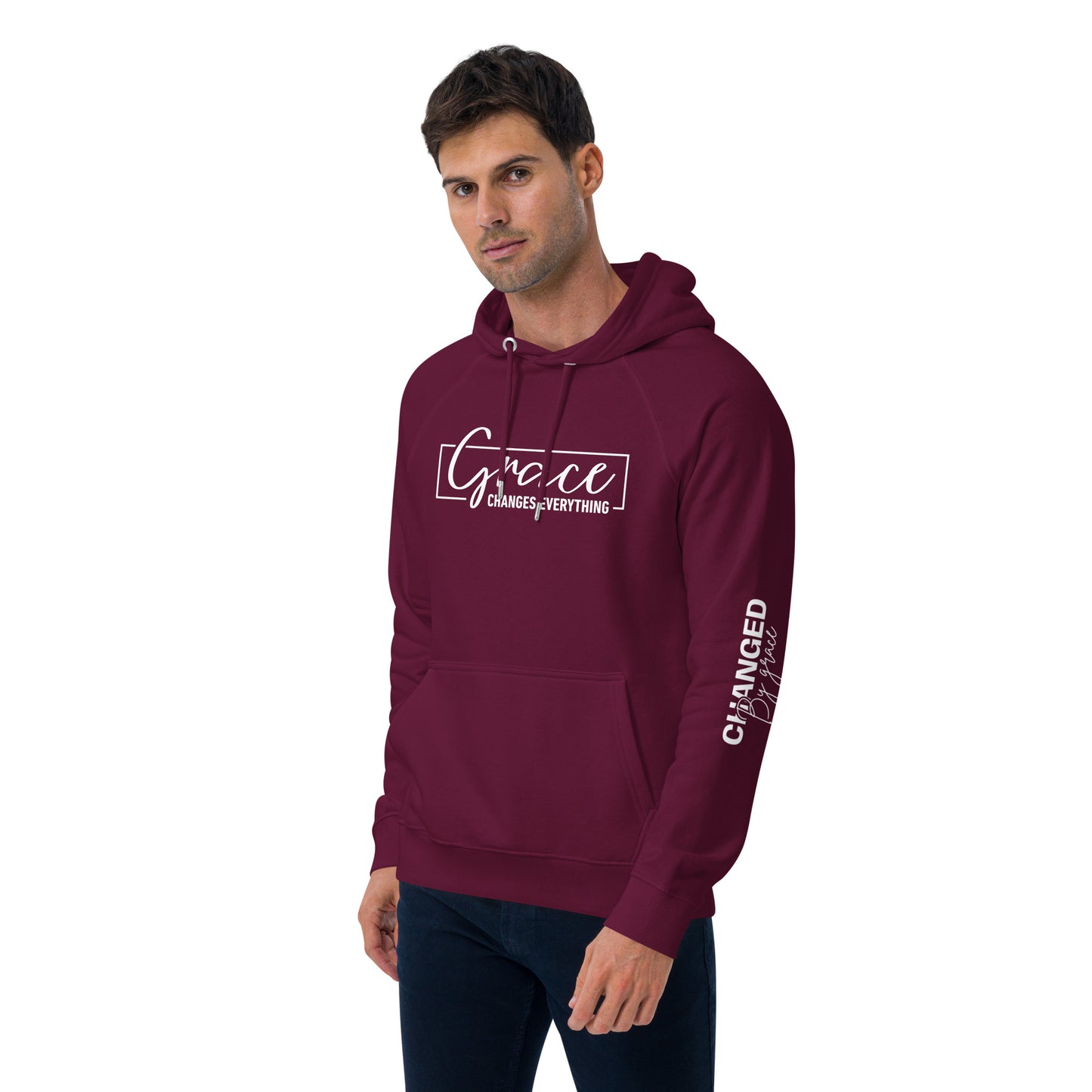 Sustainable Faithwear: Eco Raglan Hoodie